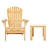 Gardeon 3PC Adirondack Outdoor Table and Chairs Wooden Foldable Beach Chair Natural - OZ Home Deals