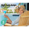 Gardeon 3PC Adirondack Outdoor Table and Chairs Wooden Foldable Beach Chair Natural - OZ Home Deals
