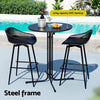 Gardeon 3PC Outdoor Bar Set Stools Dining Chairs Table Patio Furniture Bistro Set Black - OZ Home Deals
