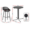 Gardeon 3PC Outdoor Bar Set Stools Dining Chairs Table Patio Furniture Bistro Set Black - OZ Home Deals