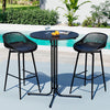 Gardeon 3PC Outdoor Bar Set Stools Dining Chairs Table Patio Furniture Bistro Set Black - OZ Home Deals