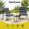 Gardeon 3PC Outdoor Bistro Set Patio Furniture Table and Chairs Steel Dining Chair - OZ Home Deals