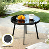 Gardeon 3PC Outdoor Bistro Set Patio Furniture Table and Chairs Steel Dining Chair - OZ Home Deals