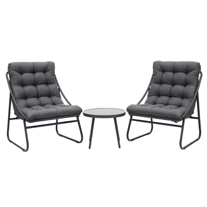 Gardeon 3PC Outdoor Bistro Set Patio Furniture Table and Chairs Steel Dining Chair - OZ Home Deals