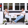Gardeon 3PC Outdoor Bistro Set Patio Furniture Wicker Setting Chairs Table Cushion Black - OZ Home Deals