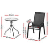 Gardeon 3PC Outdoor Bistro Set Table and Chairs Stackable Patio Furniture Black - OZ Home Deals