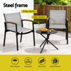 Gardeon 3PC Outdoor Bistro Set Table and Chairs Steel Dining Chair Patio Furniture Textilene - OZ Home Deals