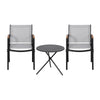Gardeon 3PC Outdoor Bistro Set Table and Chairs Steel Dining Chair Patio Furniture Textilene - OZ Home Deals