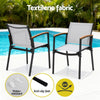 Gardeon 3PC Outdoor Bistro Set Table and Chairs Steel Dining Chair Patio Furniture Textilene - OZ Home Deals