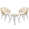 Gardeon 3PC Outdoor Furniture Bistro Set Lounge Setting Table Chairs Cushion Patio Grey - OZ Home Deals