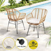 Gardeon 3PC Outdoor Furniture Bistro Set Lounge Setting Table Chairs Cushion Patio Grey - OZ Home Deals