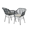 Gardeon 3PC Outdoor Furniture Bistro Set Lounge Setting Table Chairs Cushion Patio Grey - OZ Home Deals