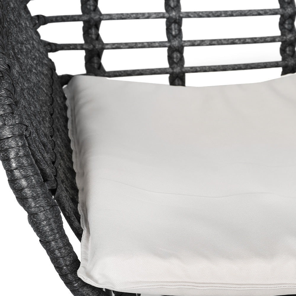 Gardeon 3PC Outdoor Furniture Bistro Set Lounge Setting Table Chairs Cushion Patio Grey - OZ Home Deals