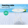 Gardeon 3PC Outdoor Setting Bistro Set Chairs Table Cast Aluminum Patio Furniture Rose White - OZ Home Deals