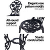 Gardeon 3PC Outdoor Setting Bistro Set Chairs Table Cast Aluminum Rose Black - OZ Home Deals