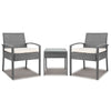 Gardeon 3PC Patio Furniture Bistro Set Wicker Outdoor Lounge Setting Grey - OZ Home Deals