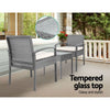 Gardeon 3PC Patio Furniture Bistro Set Wicker Outdoor Lounge Setting Grey - OZ Home Deals