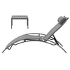 Gardeon 3PC Sun Lounge Outdoor Lounger Steel Table Chairs Patio Furniture Grey - OZ Home Deals