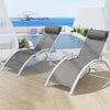 Gardeon 3PC Sun Lounge Outdoor Lounger Table Chairs Steel Patio Furniture Garden - OZ Home Deals