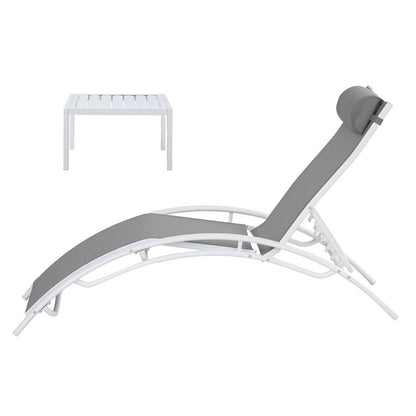 Gardeon 3PC Sun Lounge Outdoor Lounger Table Chairs Steel Patio Furniture Garden - OZ Home Deals