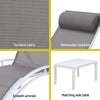 Gardeon 3PC Sun Lounge Outdoor Lounger Table Chairs Steel Patio Furniture Garden - OZ Home Deals