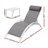 Gardeon 3PC Sun Lounge Outdoor Lounger Table Chairs Steel Patio Furniture Garden - OZ Home Deals