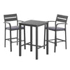 Gardeon 3Pcs Outdoor Bar Set Stools Dining Chairs Table Patio Aluminium Bistro Set Black - OZ Home Deals