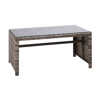 Gardeon 4 PCS Outdoor Sofa Set with Storage Cover Rattan Chair Furniture Grey - OZ Home Deals