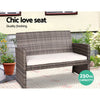 Gardeon 4 PCS Outdoor Sofa Set with Storage Cover Rattan Chair Furniture Grey - OZ Home Deals