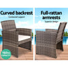 Gardeon 4 PCS Outdoor Sofa Set with Storage Cover Rattan Chair Furniture Grey - OZ Home Deals