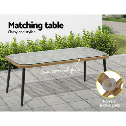 Gardeon 4-Piece Outdoor Sofa Set Rattan Lounge Setting Table Chairs - OZ Home Deals