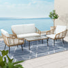 Gardeon 4-Piece Outdoor Sofa Set Rattan Lounge Setting Table Chairs - OZ Home Deals