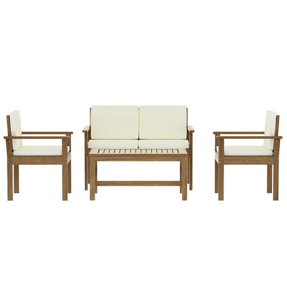 Gardeon 4-Piece Outdoor Sofa Set Wooden Couch Lounge Setting - OZ Home Deals
