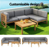 Gardeon 4-Piece Outdoor Sofa Set Wooden Couch Lounge Setting 5PCS - OZ Home Deals