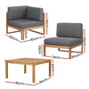 Gardeon 4-Piece Outdoor Sofa Set Wooden Couch Lounge Setting 5PCS - OZ Home Deals