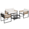 Gardeon 4 Seater Outdoor Sofa Set 4PCS Table Chair Set Garden Patio Furniture - OZ Home Deals