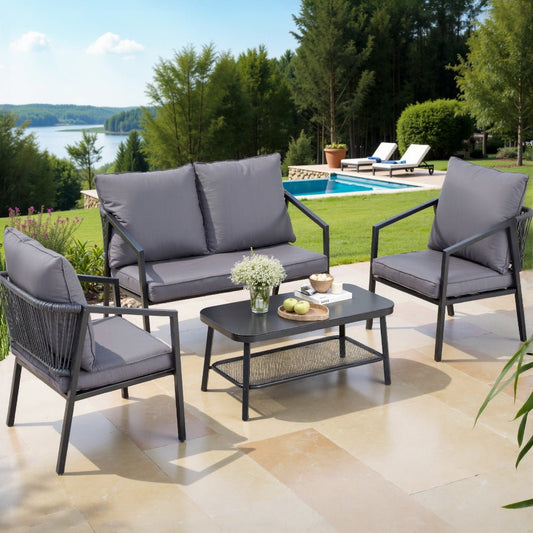Gardeon 4 Seater Outdoor Sofa Set 4PCS Table Chair Setting Patio Furniture - OZ Home Deals