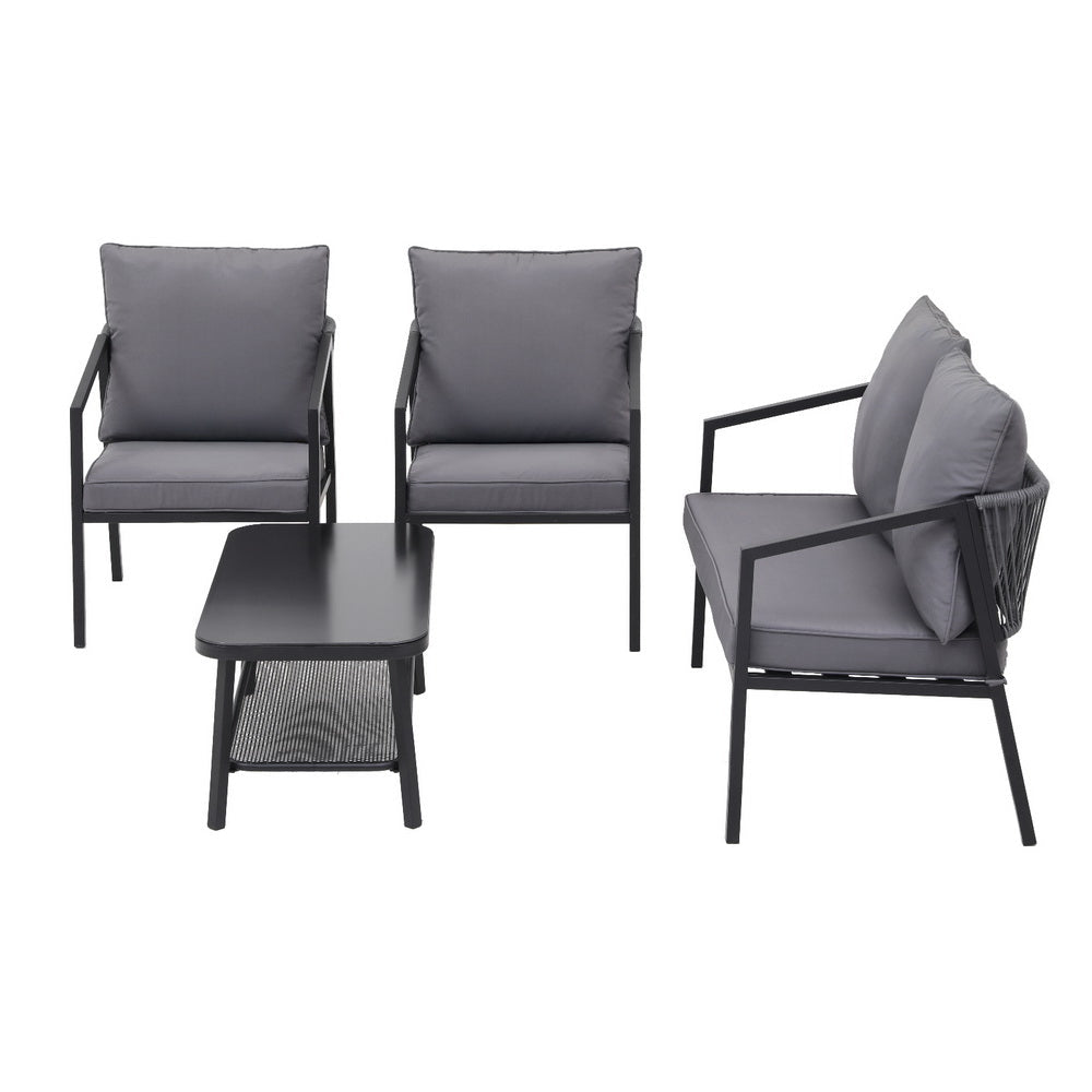 Gardeon 4 Seater Outdoor Sofa Set 4PCS Table Chair Setting Patio Furniture - OZ Home Deals