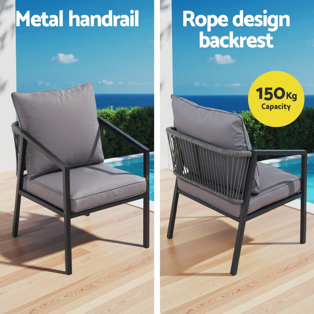 Gardeon 4 Seater Outdoor Sofa Set 4PCS Table Chair Setting Patio Furniture - OZ Home Deals