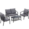 Gardeon 4 Seater Outdoor Sofa Set 4PCS Table Chair Setting Patio Furniture - OZ Home Deals