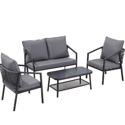 Gardeon 4 Seater Outdoor Sofa Set 4PCS Table Chair Setting Patio Furniture - OZ Home Deals