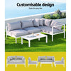 Gardeon 4 Seater Outdoor Sofa Set Aluminium Lounge Setting - OZ Home Deals