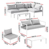 Gardeon 4 Seater Outdoor Sofa Set Aluminium Lounge Setting - OZ Home Deals