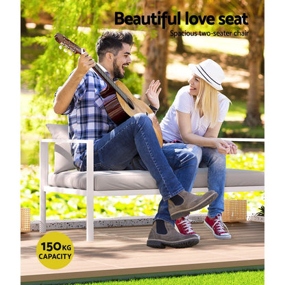Gardeon 4 Seater Outdoor Sofa Set Aluminium Lounge Setting - OZ Home Deals