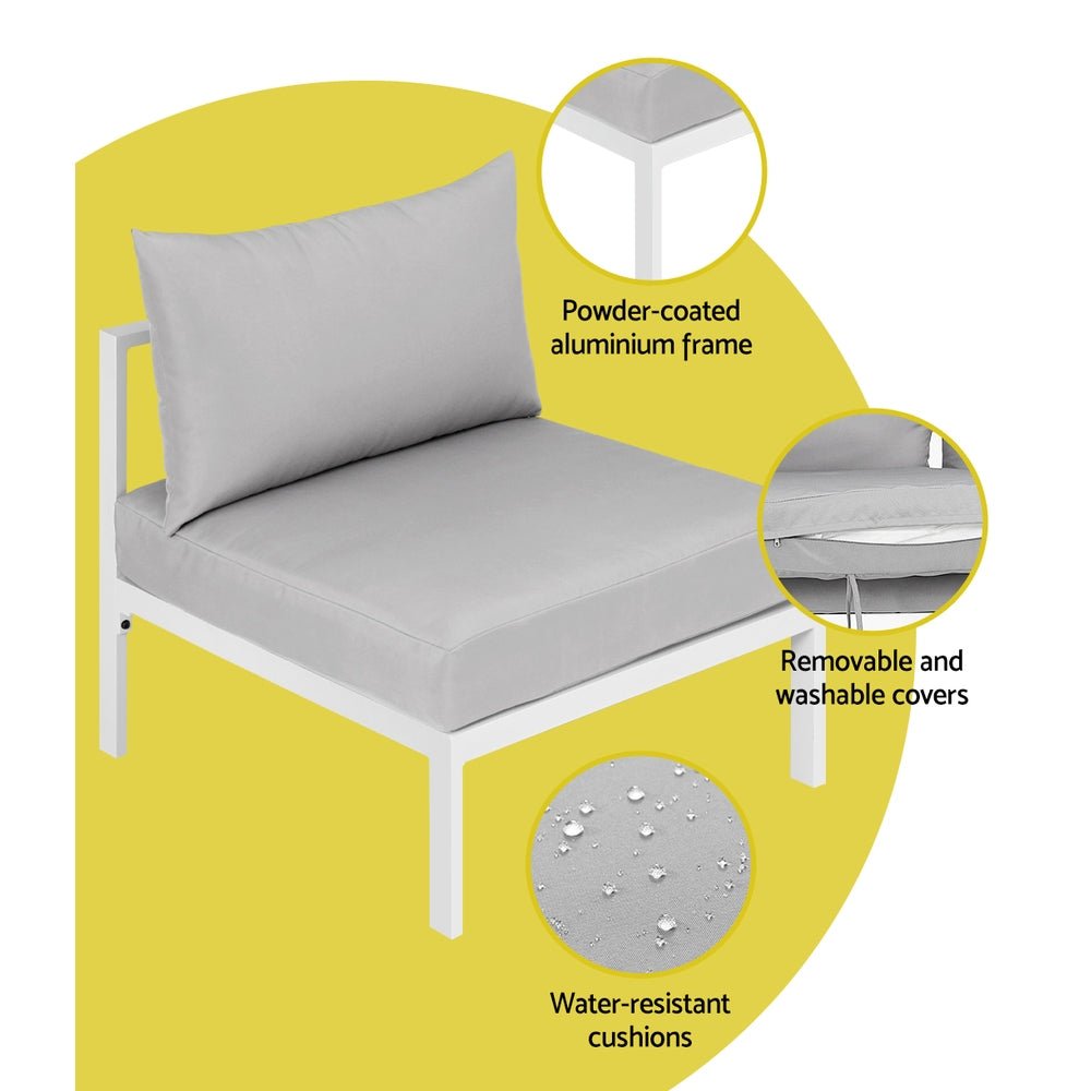 Gardeon 4 Seater Outdoor Sofa Set Aluminium Lounge Setting - OZ Home Deals