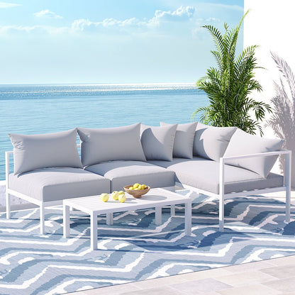 Gardeon 4 Seater Outdoor Sofa Set Aluminium Lounge Setting - OZ Home Deals