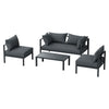 Gardeon 4 Seater Outdoor Sofa Set Aluminium Patio Furniture Setting 4PC Charcoal - OZ Home Deals