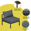 Gardeon 4 Seater Outdoor Sofa Set Aluminium Patio Furniture Setting 4PC Charcoal - OZ Home Deals