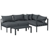 Gardeon 4 Seater Outdoor Sofa Set Aluminium Patio Furniture Setting 4PC Charcoal - OZ Home Deals