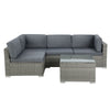 Gardeon 5-Piece Outdoor Sofa Set Wicker Couch Lounge Setting 4 Seater Grey - OZ Home Deals